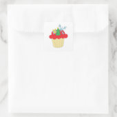 Weihnachts-Cupcake Quadratischer Aufkleber (Tasche)