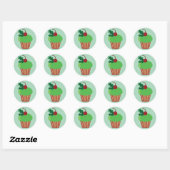 Weihnachts-Cupcake Runder Aufkleber (Blatt)