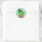 Weihnachts-Cupcake Runder Aufkleber (Tasche)