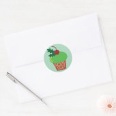 Weihnachts-Cupcake Runder Aufkleber (Umschlag)