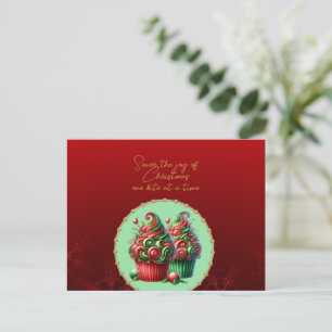 Weihnachts-Cupcakes Genieße die Freude Postkarte