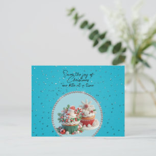 Weihnachts-Cupcakes Genießen Sie die Freude Postkarte