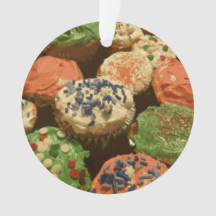 Weihnachts-Cupcakes mit Streuseln Ornament