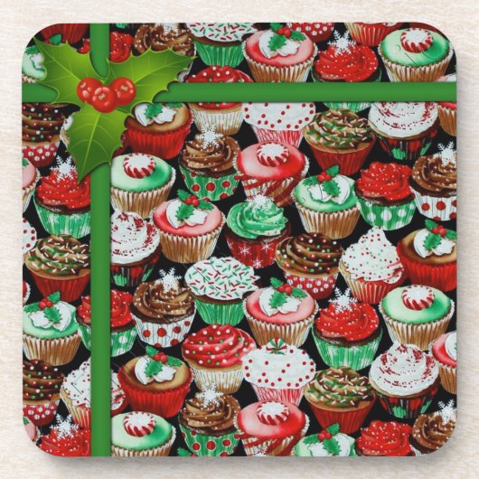 Weihnachts-Cupcakes-Untersetzer Untersetzer (Vorderseite)
