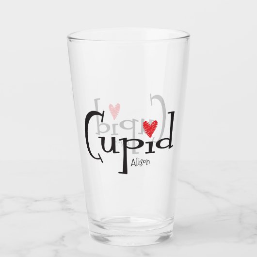 Weihnachts-Cupid-Rentierglas Glas (Vorderseite)
