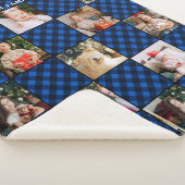 Weihnachts Custom Blue Kariert Foto Collage Sherpadecke (3/4)