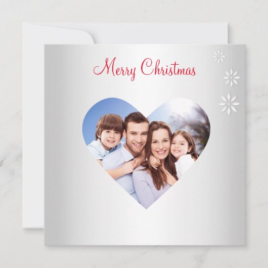 Weihnachts-Custom-Family-Foto auf Silver (Vorderseite)
