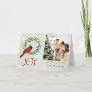 Weihnachts-Custom-Foto-Kardinal in Kraut Karte
