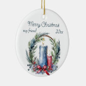 Weihnachts Custom Friend Kerzen Wreath Keramik Ornament (Rechts)