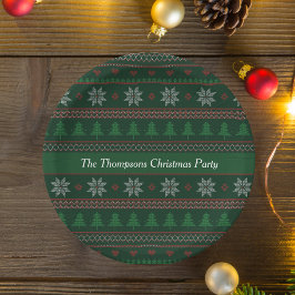 Weihnachts Custom Green Holiday Party Pappteller