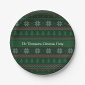 Weihnachts Custom Green Holiday Party Pappteller (Vorderseite)