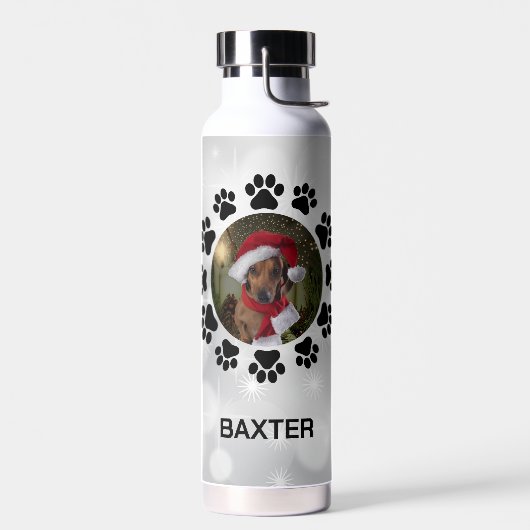 Weihnachts-Custom-Hund-Foto Trinkflasche (Links)