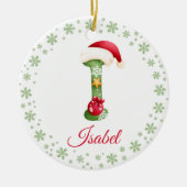 Weihnachts Custom Initial Monogram Family Keepake Keramik Ornament (Vorne)