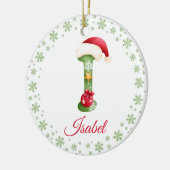 Weihnachts Custom Initial Monogram Family Keepake Keramik Ornament (Links)