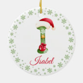 Weihnachts Custom Initial Monogram Family Keepake Keramik Ornament (Hinten)