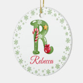 Weihnachts Custom Initial Monogram Family Keepake Keramik Ornament (Links)