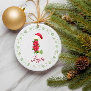 Weihnachts Custom Initial Monogram Family Keepake Keramik Ornament