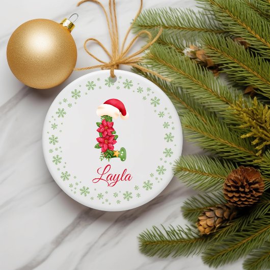 Weihnachts Custom Initial Monogram Family Keepake Keramik Ornament