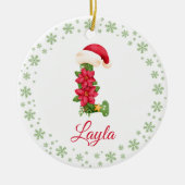 Weihnachts Custom Initial Monogram Family Keepake Keramik Ornament (Vorne)