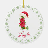 Weihnachts Custom Initial Monogram Family Keepake Keramik Ornament (Hinten)