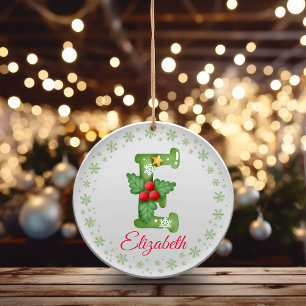 Weihnachts Custom Initials Moderne Family Monogram Keramik Ornament