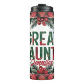 Weihnachts Custom Niece und Nephew Names Great Tan Thermosbecher (Vorderseite)