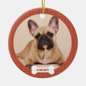 Weihnachts Custom Pet Foto Herz Keramik Ornament (Vorne)