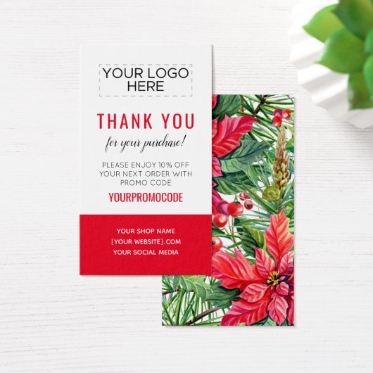 Weihnachts Custom Promo Code Discount Card (Schreibtisch)