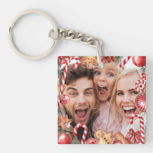 Weihnachts Custom Two Foto doppelseitig Acryl Schlüsselanhänger