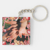 Weihnachts Custom Two Foto doppelseitig Acryl Schlüsselanhänger (Rückseite)