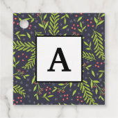 Weihnachts-Cypress-Schneeflocken Berries Rote Blum Geschenkanhänger (Vorderseite)