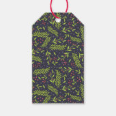 Weihnachts-Cypress-Schneeflocken Berries Rote Blum Geschenkanhänger (Vorderseite)