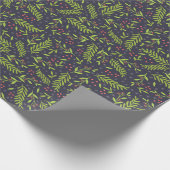 Weihnachts-Cypress-Schneeflocken Berries Rote Blum Geschenkpapier (Ecke)