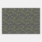 Weihnachts-Cypress-Schneeflocken Berries Rote Blum Geschenkpapier Set (Vorderseite 3)