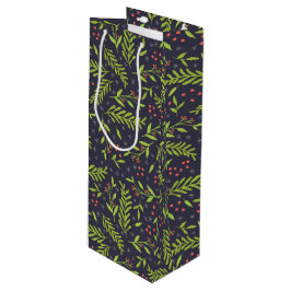 Weihnachts-Cypress-Schneeflocken Berries Rote Blum Geschenktüte Für Weinflaschen