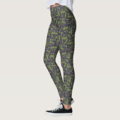 Weihnachts-Cypress-Schneeflocken Berries Rote Blum Leggings (Links)