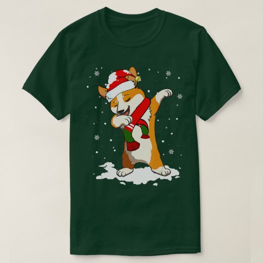 Weihnachts Dabbing Corgi Weihnachtsmannmütze für J T-Shirt (Design vorne)