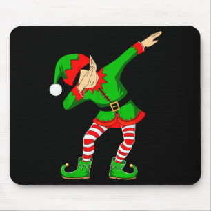 Weihnachts-Dabbing-Elf-Santa-Hut-Jungen-Mädchen-Ki Mousepad