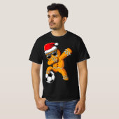 Weihnachts Dabbing Gingerbread Man Dab Soccer Foot T-Shirt (Vorne ganz)