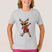 Weihnachts-Dabbing Hirschkugel & Kindername T-Shirt (Vorderseite)