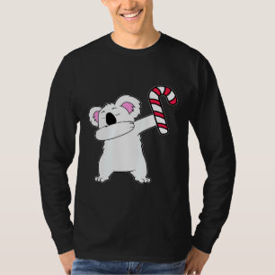 Weihnachts Dabbing Koala Bär Candy Cane Tanz T-Shirt