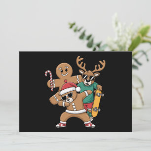 Weihnachts-Dabbing Santa Bar Skate Rentier Xmas Feiertagskarte