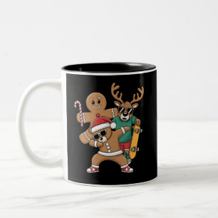 Weihnachts-Dabbing Santa Bar Skate Rentier Xmas Zweifarbige Tasse