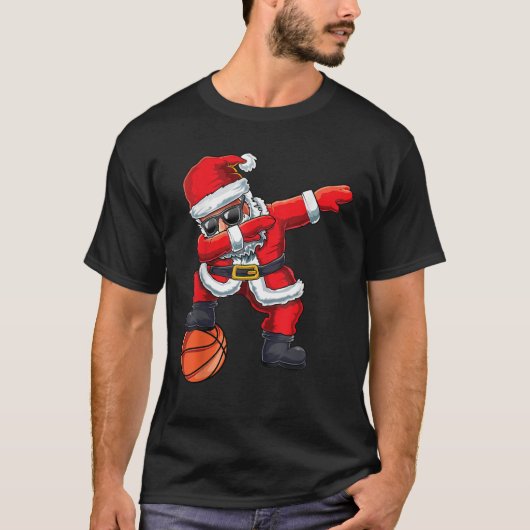 Weihnachts-Dabbing Santa Claus Basketball Player X T-Shirt (Vorderseite)