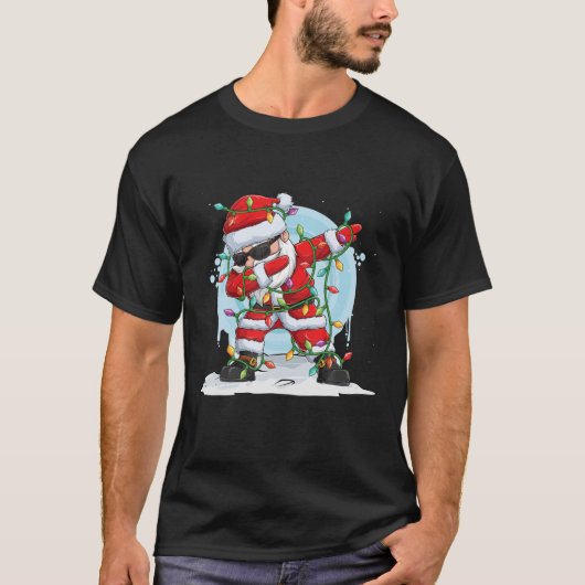 Weihnachts-Dabbing Santa Funny Outfit Design T-Shirt (Vorderseite)