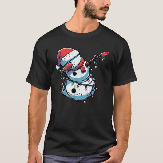 Weihnachts Dabbing Snowman Funny Xmas Boys Girls K T-Shirt (Vorderseite)