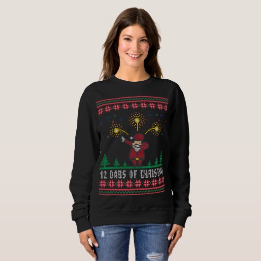 Weihnachts-Dabs von Weihnachten Ugly Xmas Sweater Sweatshirt (Vorne ganz)