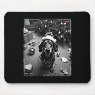 Weihnachts-Dachshund auf Kamera erwischt Mousepad
