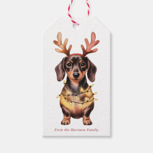 Weihnachts-Dachshund-Hund-Geschenkanhänger Geschenkanhänger