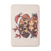 Weihnachts-Dachshund-Hunde Badematte (Vorderseite Vertikal)